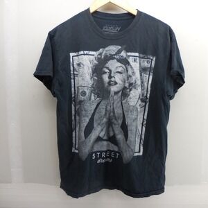 Popular Poison Street Dreams Marilyn Monroe Graphic T-Shirt Black Mens Medium